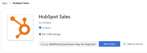 Microsoft App Store HubSpot Sales Screenshot