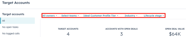 Target accounts filter Highlight