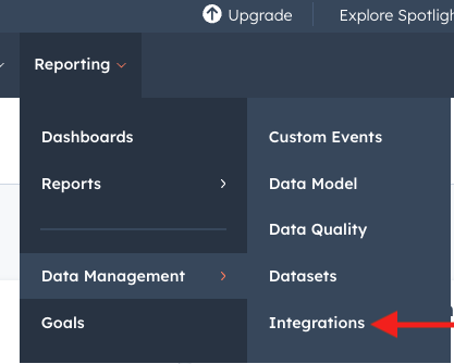 Integrations Menu  Location