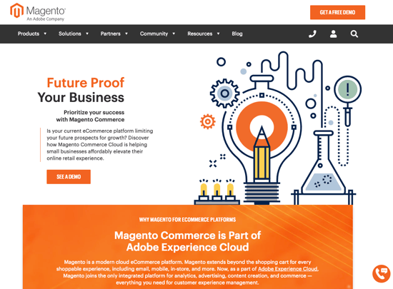 Magento homepage 2019