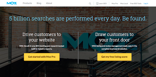 Moz homepage Nov 2018