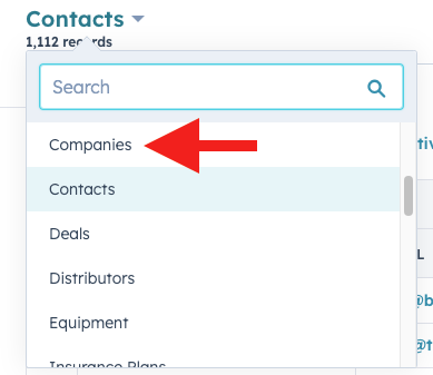 Contacts Database Dropdown Highlight