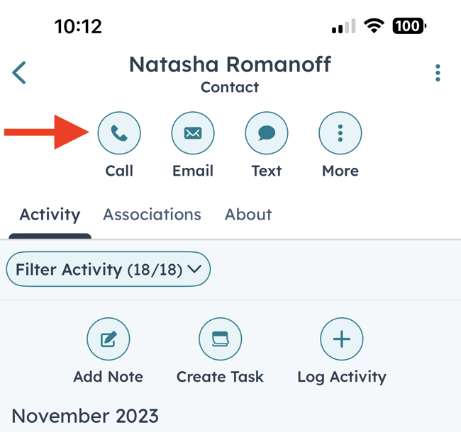 HubSpot App Contact Card