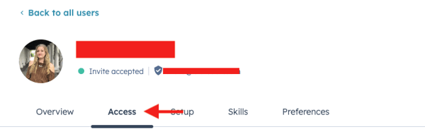 User profile screen with strikethroughs