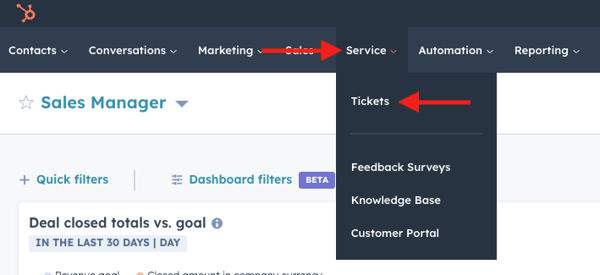 Where to find the Tickets Index