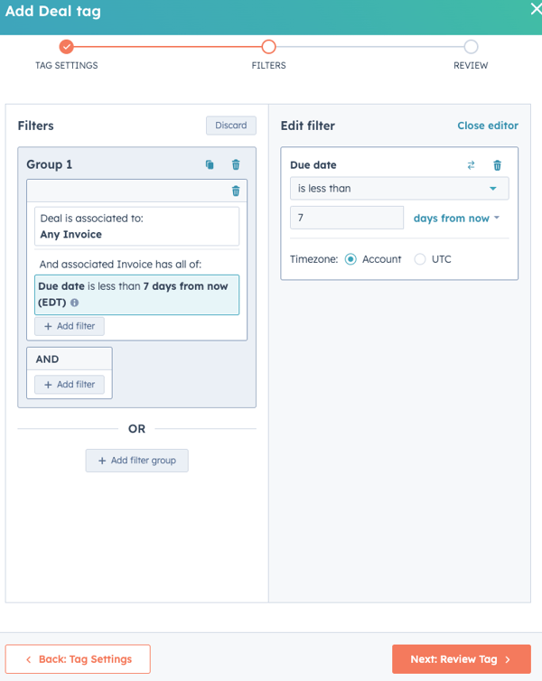 Tag Filters Screen Cap