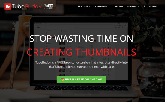 TubeBuddy homepage 2019