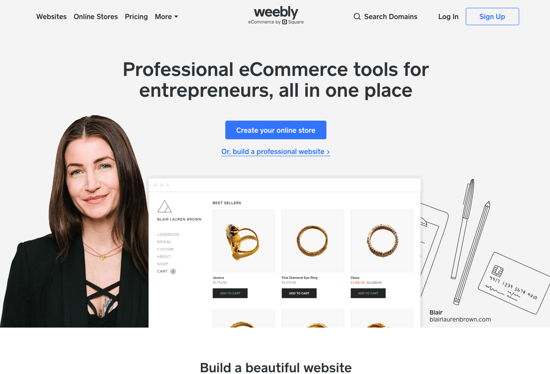 Weebly homepage 2019