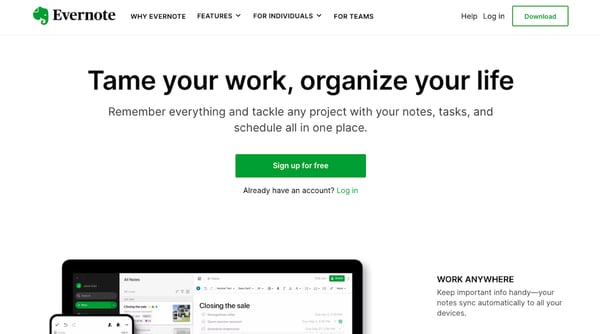 evernote homepage-1