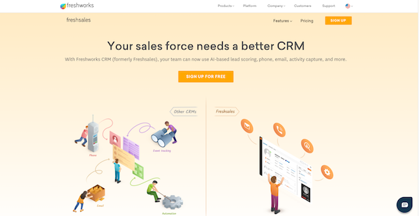 freshsales-homepage