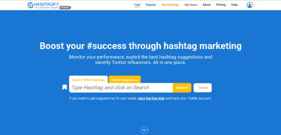 hashtagify-home-page