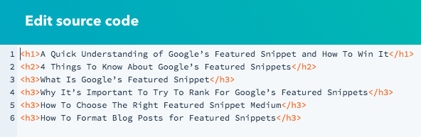 featured snippets