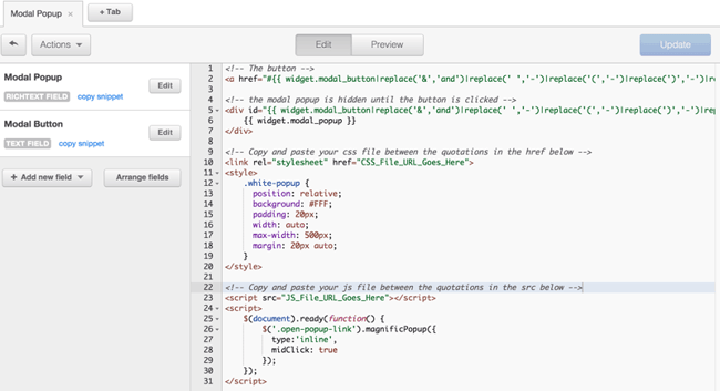 This is what the code in the module should look like