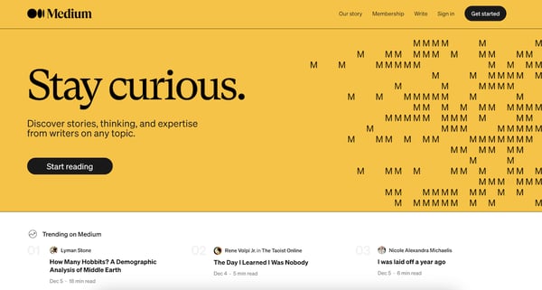 medium homepage