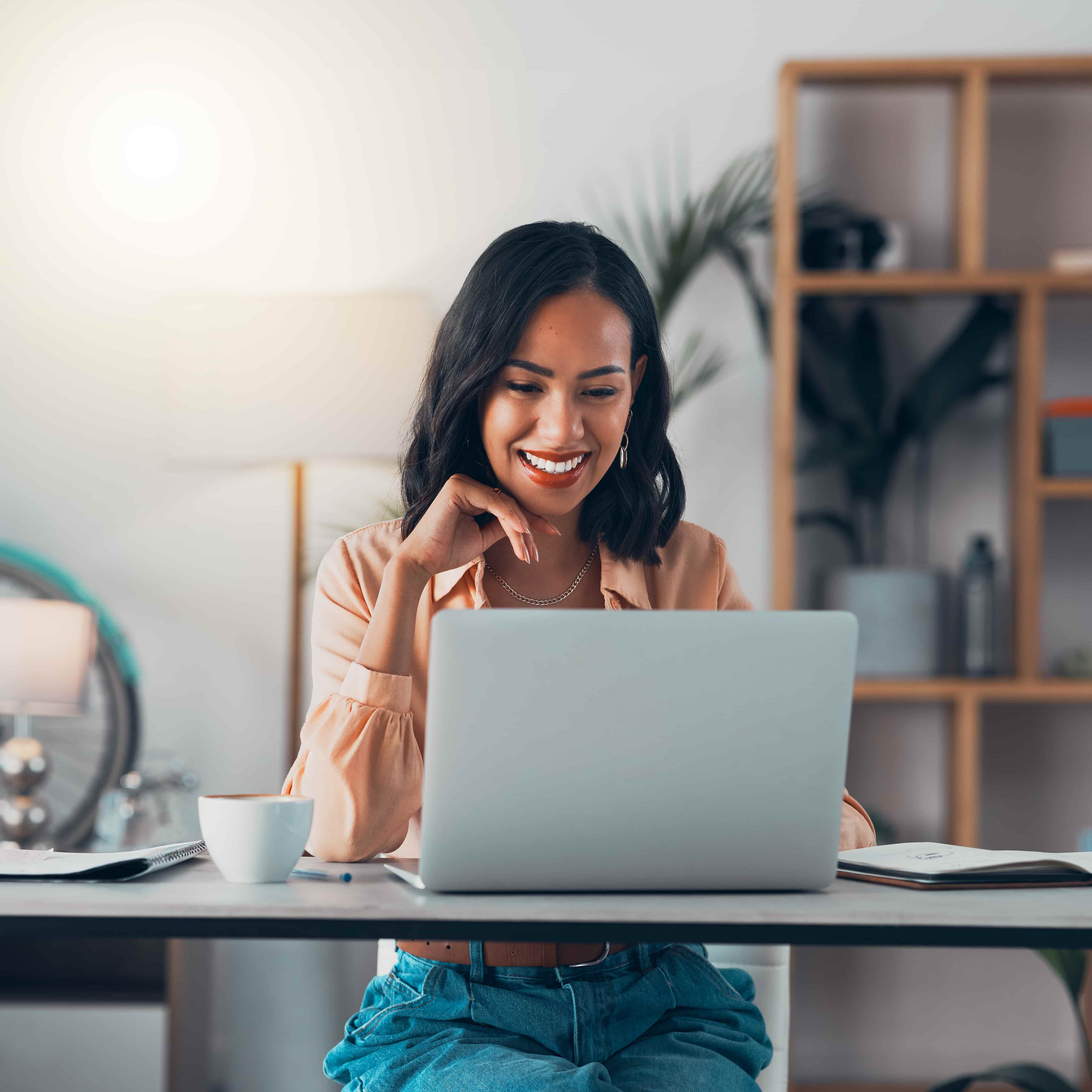 Working from home on laptop_525989500