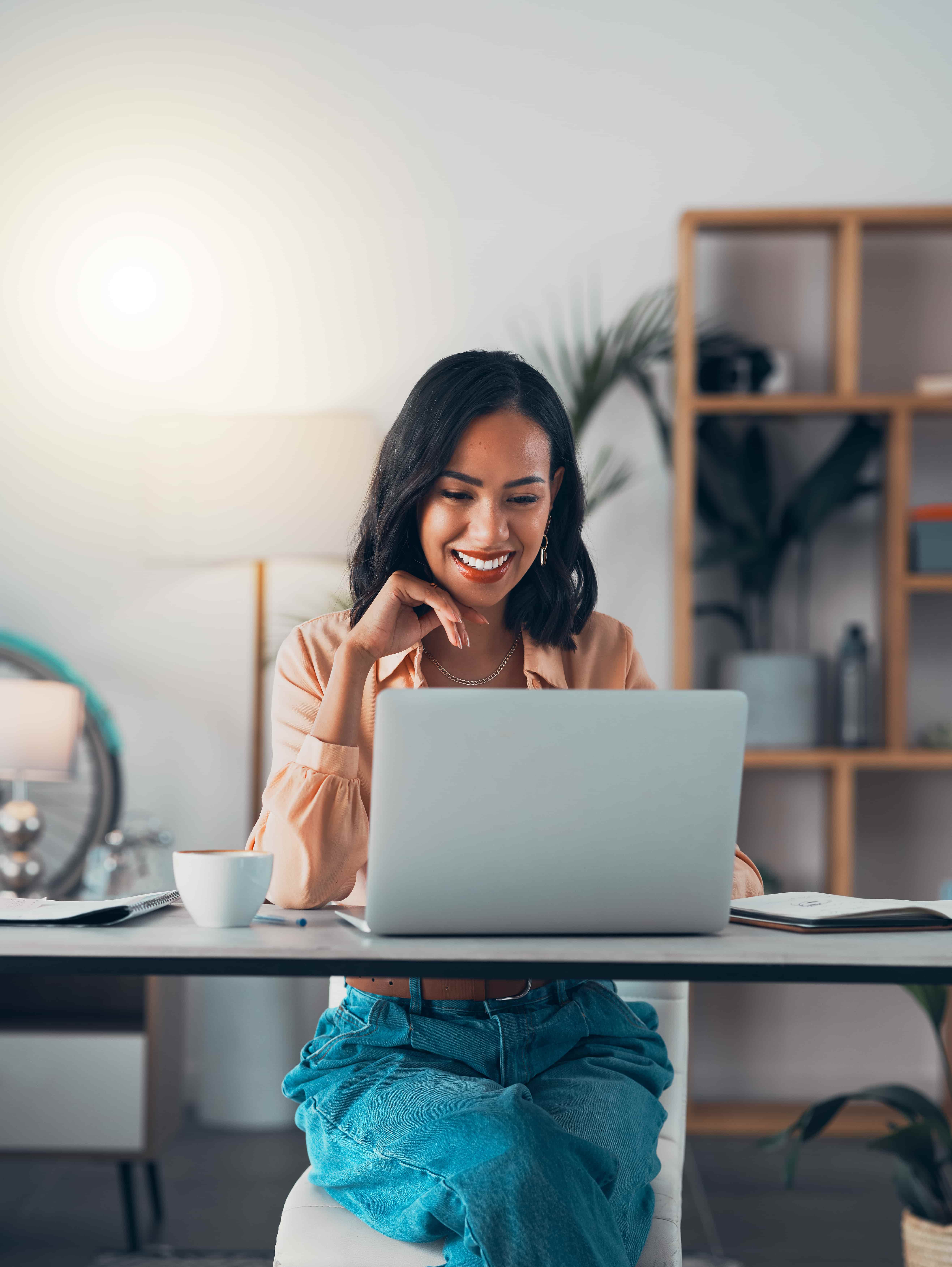 Working from home on laptop_525989500